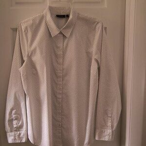 Apt. 9 Long Sleeve B&W Polka Dot Blouse - Size 16